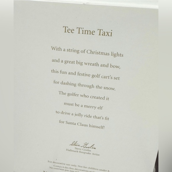 NIB Hallmark Keepsake Golf Car Tee Time Taxi Ornament 2007 - Picture 9 of 10